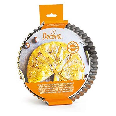 Decora 0070015 Non-stick Movable Bottom Tart Mold, Steel, Grijs Decora 0070015 Non-stick Movable Bottom Tart Mold, Steel, Grijs