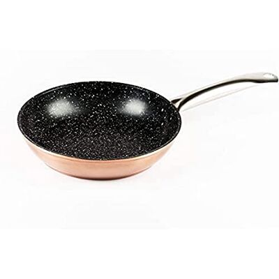 VIER 911-18 pan van gesmeed aluminium, koperkleurig, diameter 18 cm, volledige inductie, anti-aanbaklaag, steentype, PFOA-vrij VIER 911-18 pan van gesmeed aluminium, koperkleurig, diameter 18 cm, volledige inductie, anti-aanbaklaag, steentype, PFOA-vrij