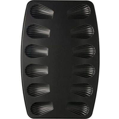 Zenker 7541 Madeleines bakvorm, madeleinenplaat, vorm voor zoute en zoete madeleines, roestvrij staal, zwart, 26 x 39 x 1 cm Zenker 7541 Madeleines bakvorm, madeleinenplaat, vorm voor zoute en zoete madeleines, roestvrij staal, zwart, 26 x 39 x 1 cm