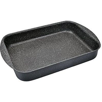 Moneta Etnea Lasagna-schaal, aluminium, antiaanbaklaag, steenlook, zwart, 35 x 25 cm Moneta Etnea Lasagna-schaal, aluminium, antiaanbaklaag, steenlook, zwart, 35 x 25 cm