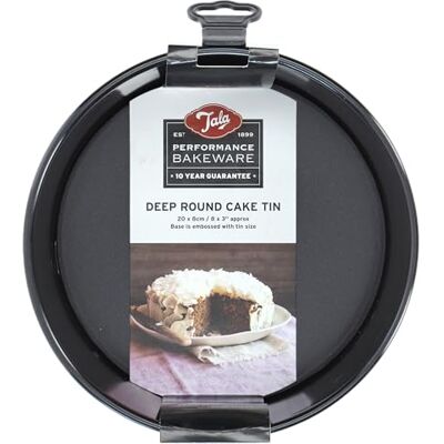Tala Performance Ronde bakvorm, hoog, 21,6 cm, met afneembare bodem, koolstofstaal met Eclipse antiaanbaklaag, springvorm voor diepe cakes, cheesecake en taartjes, 8,9 cm hoog Tala Performance Ronde bakvorm, hoog, 21,6 cm, met afneembare bodem, koolstofstaal met Eclipse antiaanbaklaag, springvorm voor diepe cakes, cheesecake en taartjes, 8,9 cm hoog