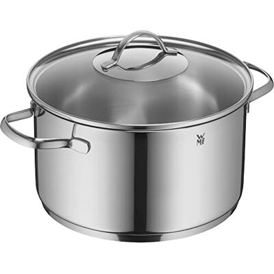 WMF Provence Plus Kookpan, 24 cm, met glazen deksel, geschikt voor inductie, 5,7 l, Cromargan roestvrij staal, gepolijst, niet gecoat, ovenbestendig WMF Provence Plus Kookpan, 24 cm, met glazen deksel, geschikt voor inductie, 5,7 l, Cromargan roestvrij staal, gepolijst, niet gecoat, ovenbestendig