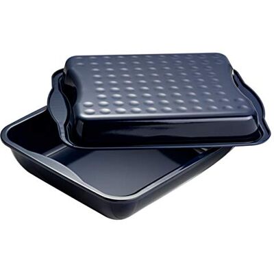 Dr. Oetker 1301 Ovenschaal met deksel, rechthoekige schaal, ovenschaal, ovenschaal, ovenschaal, ovenschaal, geëmailleerd staal, 42 x 34 x 13 cm Dr. Oetker 1301 Ovenschaal met deksel, rechthoekige schaal, ovenschaal, ovenschaal, ovenschaal, ovenschaal, geëmailleerd staal, 42 x 34 x 13 cm