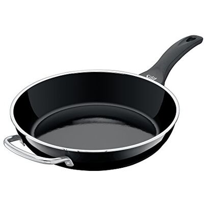 Silit 2110233152 hoge pan, geëmailleerd, zwart, 28 cm, 50 x 30,5 x 9,5 cm Silit 2110233152 hoge pan, geëmailleerd, zwart, 28 cm, 50 x 30,5 x 9,5 cm