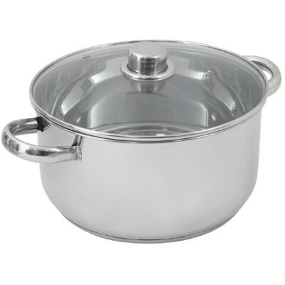 Crealys 502388 roestvrijstalen kookpan 10 l deksel glas diameter: 28 cm Crealys 502388 roestvrijstalen kookpan 10 l deksel glas diameter: 28 cm