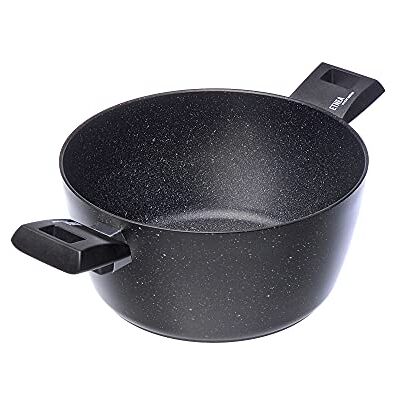 Moneta Etnea Braadpan met 2 handgrepen, steenoppervlak met antiaanbaklaag en krasbestendige coating, veilig, 20 cm, standaard Moneta Etnea Braadpan met 2 handgrepen, steenoppervlak met antiaanbaklaag en krasbestendige coating, veilig, 20 cm, standaard