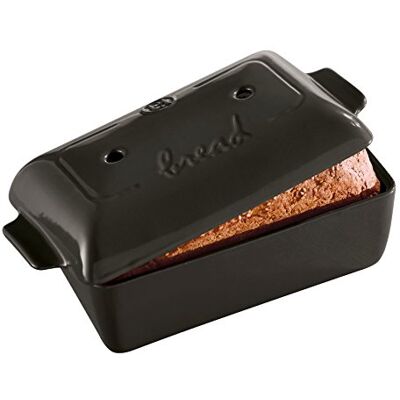 Emile Henry Eh799504 broodbakvorm, keramiek, zwart, houtskool, 24 x 15 x 12,5 cm Emile Henry Eh799504 broodbakvorm, keramiek, zwart, houtskool, 24 x 15 x 12,5 cm
