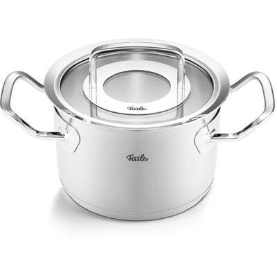 Fissler Original Profi Collection steelpan van roestvrij staal (Ø 16 cm, 2,1 l) steelpan met glazen deksel inductie, zilver Fissler Original Profi Collection steelpan van roestvrij staal (Ø 16 cm, 2,1 l) steelpan met glazen deksel inductie, zilver