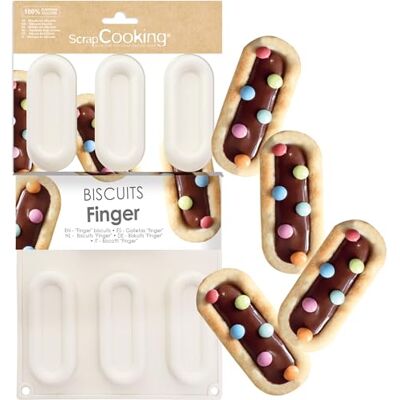 ScrapCooking Siliconen bakvorm met 7 koekjes "vinger" bakvorm Oven- & diepvriesbestendig Kindertaart gebak Zacht gebruiksvoorwerp Recept voor vingers Choco Watergroen 3184 ScrapCooking Siliconen bakvorm met 7 koekjes "vinger" bakvorm Oven- & diepvriesbestendig Kindertaart gebak Zacht gebruiksvoorwerp Recept voor vingers Choco Watergroen 3184