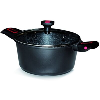 Baumalu 383606 kookpan met deksel, 28 cm, graniet Pro, gesmeed aluminium, zwart Baumalu 383606 kookpan met deksel, 28 cm, graniet Pro, gesmeed aluminium, zwart