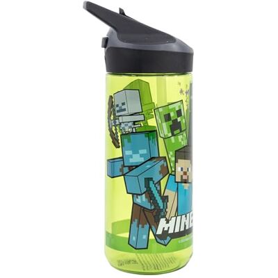 Stor Minecraft Drinkfles voor kinderen, 620 ml, Tritan, herbruikbaar, met automatische uitloop, BPA-vrij Stor Minecraft Drinkfles voor kinderen, 620 ml, Tritan, herbruikbaar, met automatische uitloop, BPA-vrij