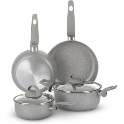 KASANOVA Traditionele kookplaat pannenset, anti-aanbaklaag, pannenset, gezond koken, snel en gelijkmatig, gemaakt in Italië. (6 stuks) KASANOVA Traditionele kookplaat pannenset, anti-aanbaklaag, pannenset, gezond koken, snel en gelijkmatig, gemaakt in Italië. (6 stuks)