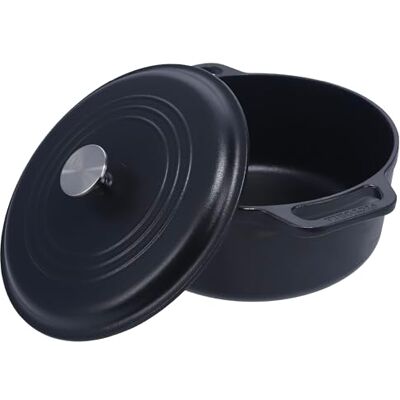 VICTORIA Gietijzeren braadpan, gekruid, 29 cm/6,6 l, Nederlandse oven, gegoten gietijzer, zonder giftige stoffen, zonder PTFE, geschikt voor barbecue, oven, inductie, gas VICTORIA Gietijzeren braadpan, gekruid, 29 cm/6,6 l, Nederlandse oven, gegoten gietijzer, zonder giftige stoffen, zonder PTFE, geschikt voor barbecue, oven, inductie, gas