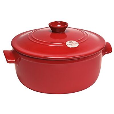 Emile Henry Eh344540 braadpan, rond, keramiek, groot, 26 x 26 x 16,5 cm, rood Emile Henry Eh344540 braadpan, rond, keramiek, groot, 26 x 26 x 16,5 cm, rood