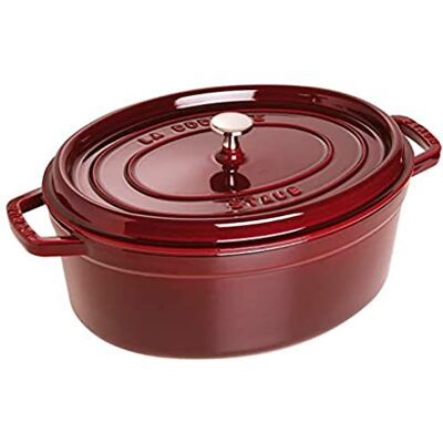 STAUB Gietijzeren braadpan, ovaal, Ø 31 cm, 5,5 l, grenadine STAUB Gietijzeren braadpan, ovaal, Ø 31 cm, 5,5 l, grenadine