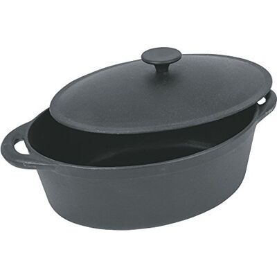 Crealys 503478, Gourmet Onyx ovale gietijzeren braadpan alle warmtebronnen inclusief inductie, geëmailleerd, 9 liter buiten zwart en binnen zwart Crealys 503478, Gourmet Onyx ovale gietijzeren braadpan alle warmtebronnen inclusief inductie, geëmailleerd, 9 liter buiten zwart en binnen zwart