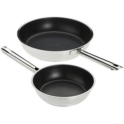 RÖSLE ELEGANCE Braadpannen, 2-delige set, hoogwaardige universele pannen met robuuste anti-aanbaklaag ProPlex, 20 en 28 cm, roestvrij staal 18/10, geschikt voor inductie, vaatwasmachinebestendig RÖSLE ELEGANCE Braadpannen, 2-delige set, hoogwaardige universele pannen met robuuste anti-aanbaklaag ProPlex, 20 en 28 cm, roestvrij staal 18/10, geschikt voor inductie, vaatwasmachinebestendig