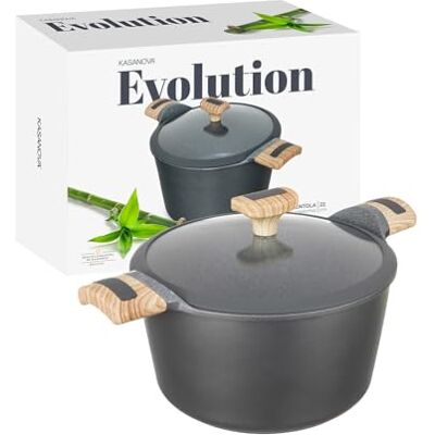 KASANOVA Evolution braadpan met antiaanbaklaag, inductiekookpan, hoogwaardige pan met deksel, geschikt voor alle warmtebronnen (braadpan 22 cm) KASANOVA Evolution braadpan met antiaanbaklaag, inductiekookpan, hoogwaardige pan met deksel, geschikt voor alle warmtebronnen (braadpan 22 cm)