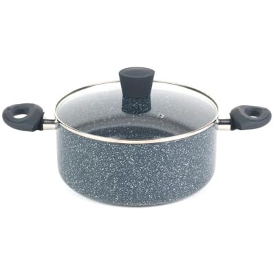 Russell Hobbs RH00849EU voorraadpot met deksel – niet klevend, 24 cm, inductie, geschikt voor kookpot, geperst aluminium, PFOA-vrij, soft-touch-handgrepen, voor stoof/soepen, Nightfall Stone Collection, blauw marmer Russell Hobbs RH00849EU voorraadpot met deksel – niet klevend, 24 cm, inductie, geschikt voor kookpot, geperst aluminium, PFOA-vrij, soft-touch-handgrepen, voor stoof/soepen, Nightfall Stone Collection, blauw marmer