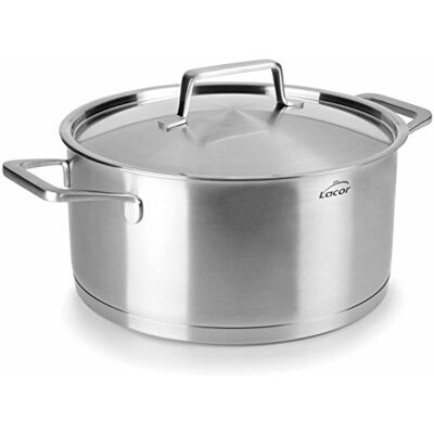 LACOR 45024 Foodie kookpan met deksel, roestvrij staal, 24 x 11,5 cm LACOR 45024 Foodie kookpan met deksel, roestvrij staal, 24 x 11,5 cm