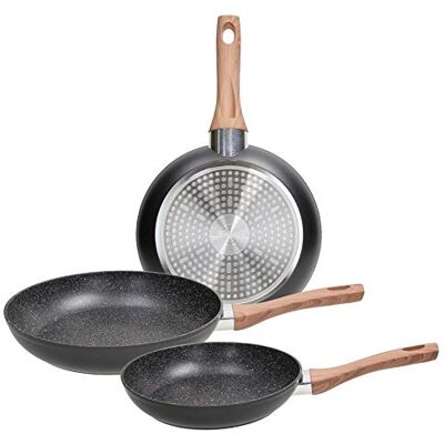 Tognana Great Stone, set van 3 pannen 20/24/28 cm, aluminium, zwart Tognana Great Stone, set van 3 pannen 20/24/28 cm, aluminium, zwart