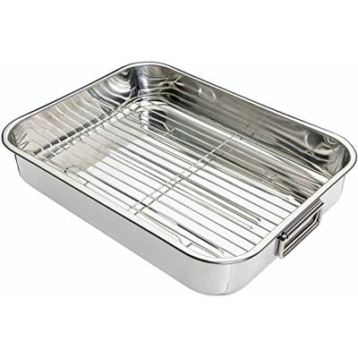 KitchenCraft Kitchen Craft Roasting Pan met rek, roestvrij staal KitchenCraft Kitchen Craft Roasting Pan met rek, roestvrij staal
