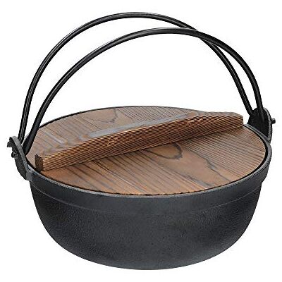 KitchenCraft WORLD OF FLAVORS World of Flavours Japanse pan met houten deksel, gietijzer, zwart, 1,5 l KitchenCraft WORLD OF FLAVORS World of Flavours Japanse pan met houten deksel, gietijzer, zwart, 1,5 l