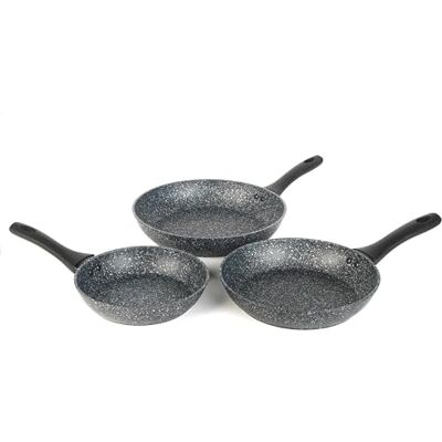Salter ® BW06235S Megastone Collection Non-Stick Forged Aluminium 3 Piece Frying Pan Set, 20, 24 & 28 cm, Silver, Dishwasher & Metal Utensil Safe, 100% PFOA Free Salter ® BW06235S Megastone Collection Non-Stick Forged Aluminium 3 Piece Frying Pan Set, 20, 24 & 28 cm, Silver, Dishwasher & Metal Utensil Safe, 100% PFOA Free