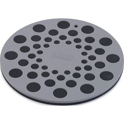 Joseph Joseph Spot-On Set van 2 siliconen onderzetters, hittebestendige tafelmatten voor hete potten en pannen, zwart/grijs Joseph Joseph Spot-On Set van 2 siliconen onderzetters, hittebestendige tafelmatten voor hete potten en pannen, zwart/grijs