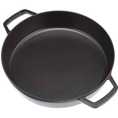 STAUB Braadpan met 2 handgrepen, geschikt voor inductie, gietijzer, zwart, 26 cm, 1 stuk STAUB Braadpan met 2 handgrepen, geschikt voor inductie, gietijzer, zwart, 26 cm, 1 stuk