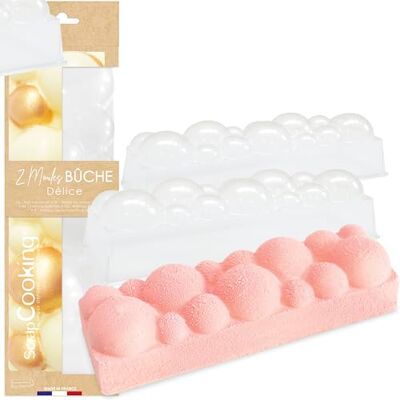 ScrapCooking 2 bakvormen "Delight" 2 Halfstijve & Herbruikbare PVC bakvormen Lengte 30 cm Accessoires voor gebak Log Wolk Met Recept 1962 ScrapCooking 2 bakvormen "Delight" 2 Halfstijve & Herbruikbare PVC bakvormen Lengte 30 cm Accessoires voor gebak Log Wolk Met Recept 1962