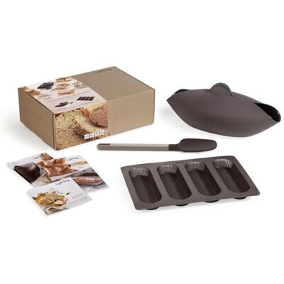 Lékué Brood/bakvorm voor baguettes, siliconen, bruin, 30 x 25 x 15 cm Lékué Brood/bakvorm voor baguettes, siliconen, bruin, 30 x 25 x 15 cm