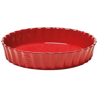 Emile Henry Grand Cru rode keramische taartschaal, 24,5 x 24,5 x 5 cm Emile Henry Grand Cru rode keramische taartschaal, 24,5 x 24,5 x 5 cm