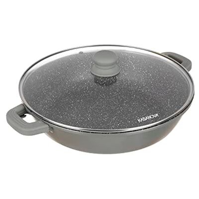 KASANOVA Grote aluminium kookplaat 32 cm, grijs KASANOVA Grote aluminium kookplaat 32 cm, grijs
