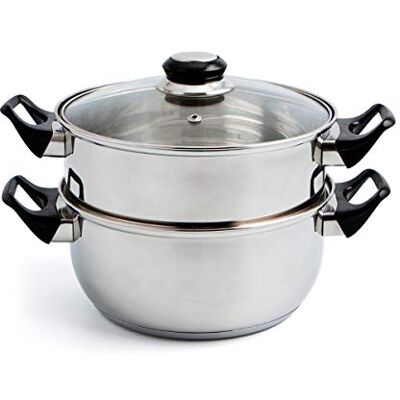 Quid Gastro Fresh Set stoom & steelpan van roestvrij staal 22 cm Quid Gastro Fresh Set stoom & steelpan van roestvrij staal 22 cm