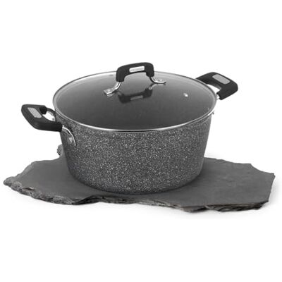 KASANOVA New Dark steelpan met deksel voor alle warmtebronnen Ø 28 cm KASANOVA New Dark steelpan met deksel voor alle warmtebronnen Ø 28 cm