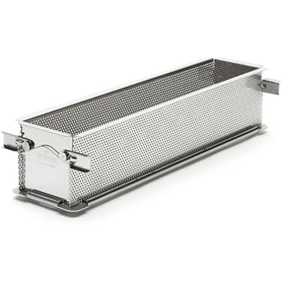 DE BUYER Geoform rechthoekige bakvorm met scharnieren van geperforeerd roestvrij staal 35 x 7 x 7,5 cm Grijs DE BUYER Geoform rechthoekige bakvorm met scharnieren van geperforeerd roestvrij staal 35 x 7 x 7,5 cm Grijs