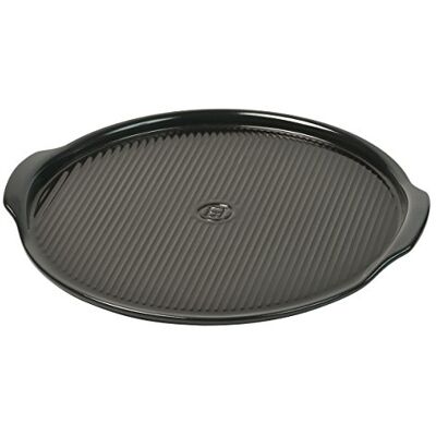 Emile Henry EH799514 Pizzasteen, keramiek, zwart, houtskool, 37 x 37 x 2,5 cm Emile Henry EH799514 Pizzasteen, keramiek, zwart, houtskool, 37 x 37 x 2,5 cm