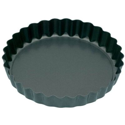 KitchenCraft Set van 4 taartvormpjes met antiaanbaklaag en losse bodem, 10 cm, zwart KitchenCraft Set van 4 taartvormpjes met antiaanbaklaag en losse bodem, 10 cm, zwart