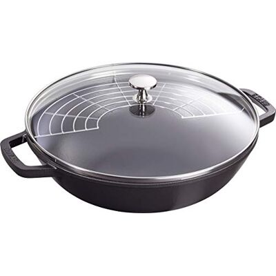 STAUB Wok 30 cm, Gusseisen, Induktionsgeeignet, schwarz STAUB Wok 30 cm, Gusseisen, Induktionsgeeignet, schwarz