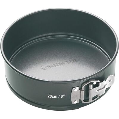 Master Class MasterClass springvorm 20 cm met PTFE-, PFOA- en BPA-vrije antiaanbaklaag, robuust 1 mm dik koolstofstaal en afneembare bodem, 8 inch ronde vorm, grijs Master Class MasterClass springvorm 20 cm met PTFE-, PFOA- en BPA-vrije antiaanbaklaag, robuust 1 mm dik koolstofstaal en afneembare bodem, 8 inch ronde vorm, grijs