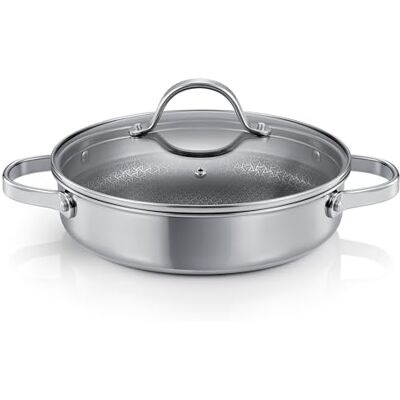 Tescoma 780564 koekenpan met antiaanbaklaag met deksel, Ø 24 cm, 2 handgrepen, SteelCRAFT lijn Tescoma 780564 koekenpan met antiaanbaklaag met deksel, Ø 24 cm, 2 handgrepen, SteelCRAFT lijn