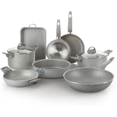 KASANOVA Traditionele kookplaat pannenset, anti-aanbaklaag, pannenset, gezond koken, snel en gelijkmatig, gemaakt in Italië. (10 stuks) KASANOVA Traditionele kookplaat pannenset, anti-aanbaklaag, pannenset, gezond koken, snel en gelijkmatig, gemaakt in Italië. (10 stuks)