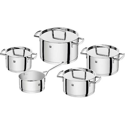 ZWILLING Passion Kookpannenset, 4 Deksels, Geschikt Voor Inductie, Roestvrij Staal, Zilver, 5-Delig ZWILLING Passion Kookpannenset, 4 Deksels, Geschikt Voor Inductie, Roestvrij Staal, Zilver, 5-Delig