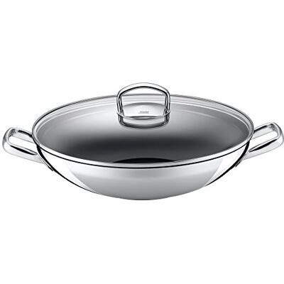 Silit 2137264446 Hongkong Wokpan Inductie 36 Cm, Met Glazen Deksel, Roestvrij Staal Silit 2137264446 Hongkong Wokpan Inductie 36 Cm, Met Glazen Deksel, Roestvrij Staal