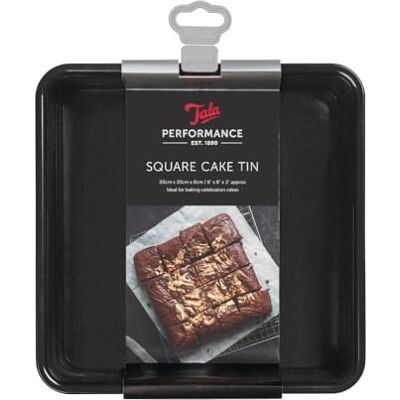 Tala Performance Vierkante vorm met afneembare bodem, 21,9 x 21,9 x 7,5 cm, koolstofstaal, met dubbele antiaanbaklaag, Eclipse voor taarten en gelaagd gebak Tala Performance Vierkante vorm met afneembare bodem, 21,9 x 21,9 x 7,5 cm, koolstofstaal, met dubbele antiaanbaklaag, Eclipse voor taarten en gelaagd gebak