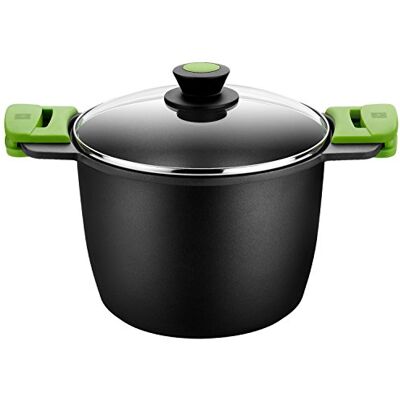 BRA Prior Kookpan 24 cm met deksel, gegoten aluminium, met Teflon antiaanbaklaag, innovaties zonder PFOA, met afneembare siliconen handgrepen, voor alle warmtebronnen, inclusief inductie BRA Prior Kookpan 24 cm met deksel, gegoten aluminium, met Teflon antiaanbaklaag, innovaties zonder PFOA, met afneembare siliconen handgrepen, voor alle warmtebronnen, inclusief inductie