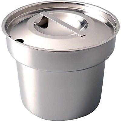 Vogue K081 Bain Marie Kookpan met deksel, roestvrij staal, 7-polig, zilverkleurig Vogue K081 Bain Marie Kookpan met deksel, roestvrij staal, 7-polig, zilverkleurig