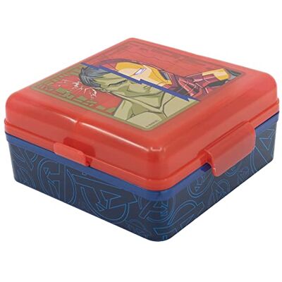 Stor Vierkante lunchbox voor kinderen met 3 vakken Marvel Avengers Stor Vierkante lunchbox voor kinderen met 3 vakken Marvel Avengers