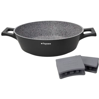 Tognana Ambitieus, pan met 2 handgrepen en pannenlappen 28 cm aluminium grijs Tognana Ambitieus, pan met 2 handgrepen en pannenlappen 28 cm aluminium grijs